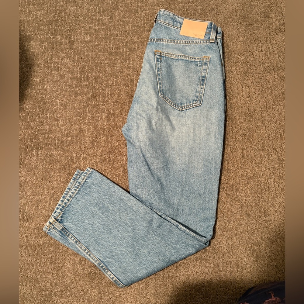 rag & bone Light Blue Straight Wide Leg Denim Jeans